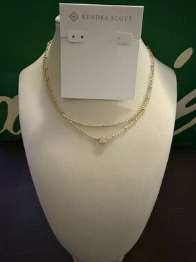 Emilie Gold Multi Strand Necklace in Iridescent Drusy
